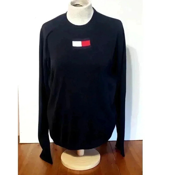 Tommy Hilfiger Sweaters - Tommy‎ Hilfiger %100 cotton sweater womens size extra large black nautical